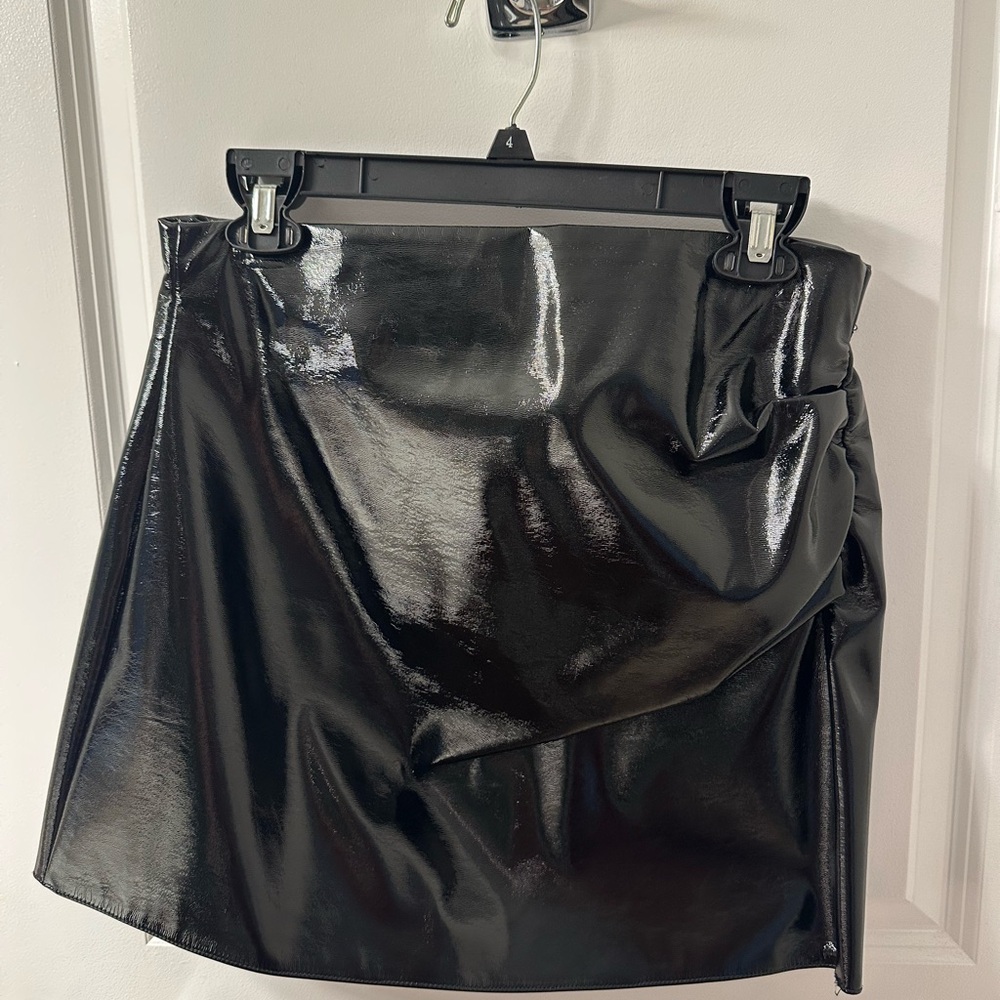 Zara Black Faux Leather Mini Skirt